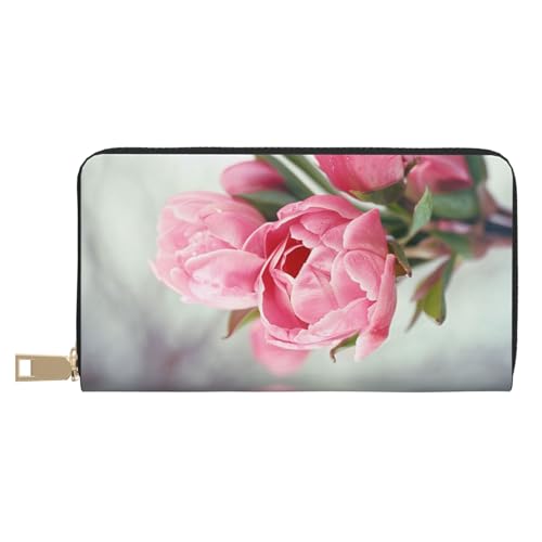 JKLQWC Outdoor Pretty Floral Printed Long Wallet for Women Men Funny PU Leather Wallet with Coin Purse and Card Holder, weiß, Einheitsgröße, Modern von JKLQWC