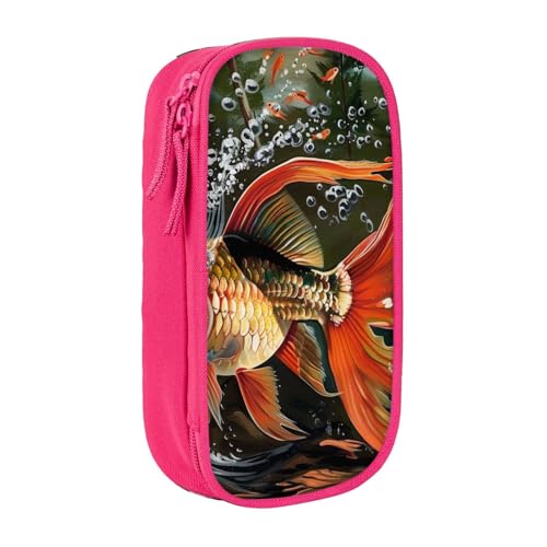 JKLQWC Safflower Federmäppchen mit fliegendem Fisch, niedliches Stifteetui, große Stifttasche, tragbare Aufbewahrungsbox, Organizer, Box für Büro, Schule, Teenager, Mädchen, Jungen, Erwachsene von JKLQWC