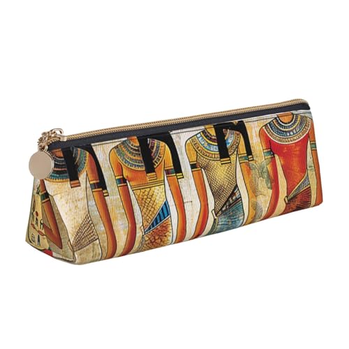 JKLQWC Schönes Federmäppchen mit Muscheln, bedruckt, dreieckig, mit Reißverschluss, leichter Leder-Organizer für Schule, Büro, Reisen, Make-up, Frauen im alten Ägypten, Einheitsgröße, Schulranzen von JKLQWC