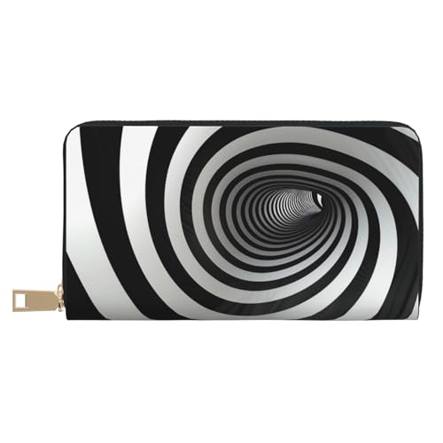 JKLQWC Schwarze und weiße gestreifte lange Geldbörse für Damen und Herren, lustige PU-Leder-Geldbörse mit Münzgeldbörse und Kartenhalter, weiß, Einheitsgröße, Modern von JKLQWC