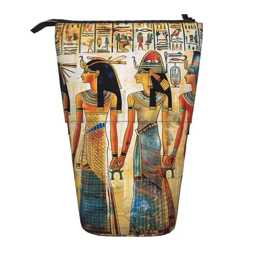 JKLQWC Stehendes Federmäppchen, einziehbar, niedliches Federmäppchen, schöne Muscheldrucke, Schreibwaren und Make-up-Tasche für Reisen, Schule, Büro, Geschenke, Frauen im alten Ägypten, Einheitsgröße von JKLQWC