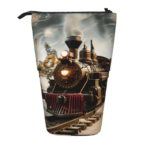 JKLQWC Stehendes Federmäppchen, einziehbar, niedliches Federmäppchen – Kunst-Gitarren-Muster, Schreibwaren und Make-up-Tasche für Reisen, Schule, Büro, Geschenke, Zug und Eisenbahn, Einheitsgröße von JKLQWC