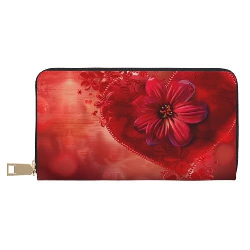 JKLQWC Valentinstag bedruckte lange Geldbörse für Damen Herren Lustige PU Leder Geldbörse mit Münzgeldbörse und Kartenhalter, weiß, Einheitsgröße, Modern von JKLQWC