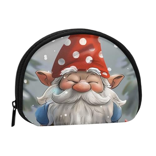 Münzbörse mit niedlichem Zwerg für Damen, niedlich, kleine Kleingeldbörse mit Reißverschluss, Schwarz , Einheitsgröße, Münztasche von JKLQWC