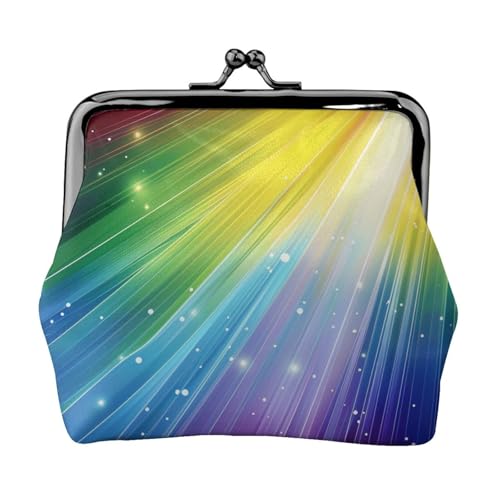 Münzgeldbörse für Damen, bunt, gestreift, niedliches PU-Leder, Münzgeldbörse, Mini-Münzgeldbörse mit Kuss-Lock, Schwarz , Einheitsgröße, Münztasche von JKLQWC