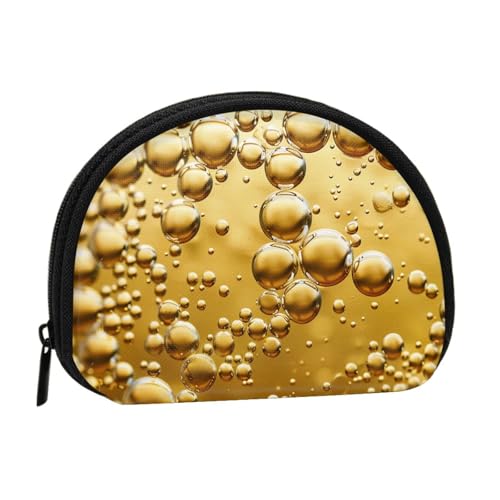Münzgeldbörse mit Bierblasen-Aufdruck für Damen, niedlich, kleine Kleingeldbörse, Mini-Münzgeldbörse, Beutel mit Reißverschluss, Schwarz , Einheitsgröße, Münztasche von JKLQWC