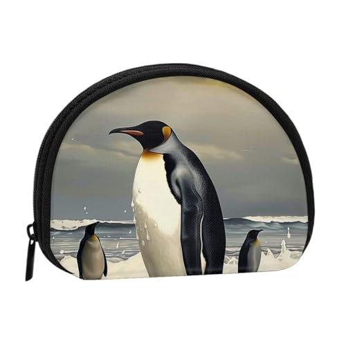 Pinguin-bedruckte Münzbörse für Damen, niedlich, kleine Kleingeldbörse, Mini-Münzgeldbörse, Beutel mit Reißverschluss, Schwarz , Einheitsgröße, Münztasche von JKLQWC