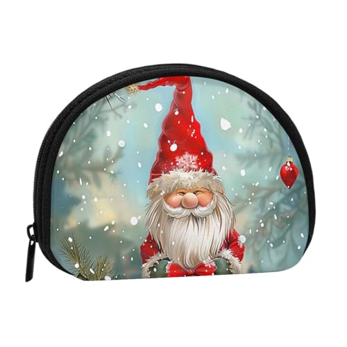 Traditionelle Weihnachts-Münzgeldbörse für Damen, niedlich, kleine Kleingeldbörse mit Reißverschluss, Schwarz , Einheitsgröße, Münztasche von JKLQWC