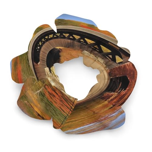 Haargummis, mit Albany verdeckter Brücke bedruckter Damen-Haargummi, nahtlos, schmerzfrei, perfekt für langlebige Zöpfe, Pferdeschwanz und mehr von JKLQWH