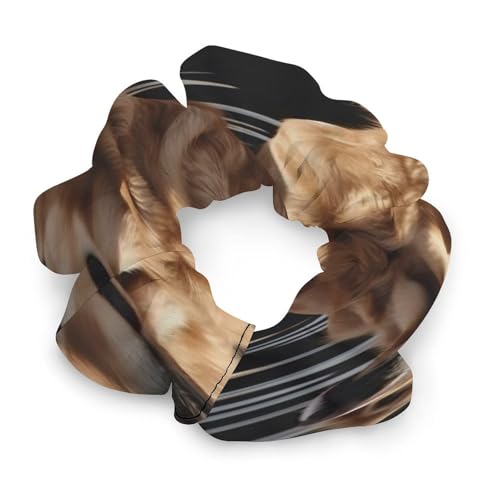 Haargummis, mit Golden Retrievers bedrucktem Damen-Haargummi, nahtlos, schmerzfrei, perfekt für langlebige Zöpfe, Pferdeschwanz und mehr von JKLQWH