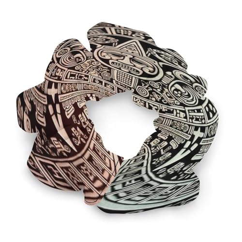 Haargummis, mit Maya-Kalender, bedrucktes Damen-Haargummi, nahtlos, schmerzfrei, perfekt für langlebige Zöpfe, Pferdeschwanz und mehr von JKLQWH