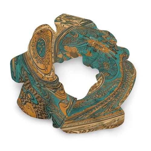 Haargummis, mit gelbem Paisleymuster, bedrucktes Damen-Haargummi, nahtlos, schmerzfrei, perfekt für langlebige Zöpfe, Pferdeschwanz und mehr von JKLQWH