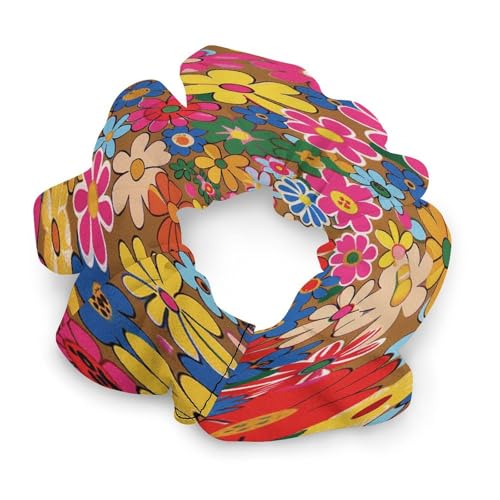 Haargummis, mit leuchtendem Blumenstil, bedrucktes Damen-Haargummi, nahtlos, schmerzfrei, perfekt für langlebige Zöpfe, Pferdeschwanz und mehr von JKLQWH