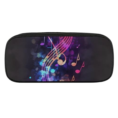 JKLQWH Federmäppchen aus PU-Leder, wasserdicht, große Kapazität, bunt, Galaxie, Musiknoten, Federmäppchen mit Reißverschluss, tragbares Federmäppchen für Bürobedarf, Make-up-Tasche von JKLQWH