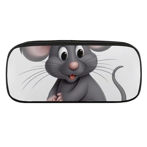 JKLQWH Federmäppchen aus PU-Leder, wasserdicht, große Kapazität, graue Tiere, Federmäppchen mit Reißverschluss, tragbares Federmäppchen für Bürobedarf, Make-up-Tasche von JKLQWH