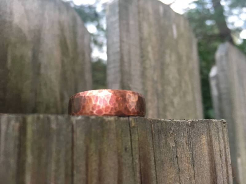 Gehämmert Schwere Kupfer Ring-Größe 6, 5 von JKMJewelryDesigns