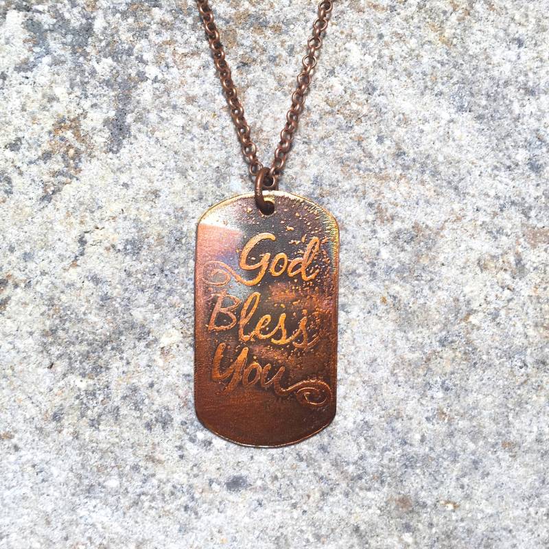 Gott Segne Sie Schön Auf Kupfer Hundemarke Geätzt Gott Segne Sie Schön Auf Kupfer Hundemarke Geätzt von JKMJewelryDesigns