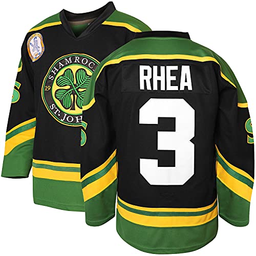 3 Ross The Boss Rhea ST John's Shamrocks Hockeytrikot mit EMHL Patch Weiß Grün - Schwarz - Groß von JKNAKN