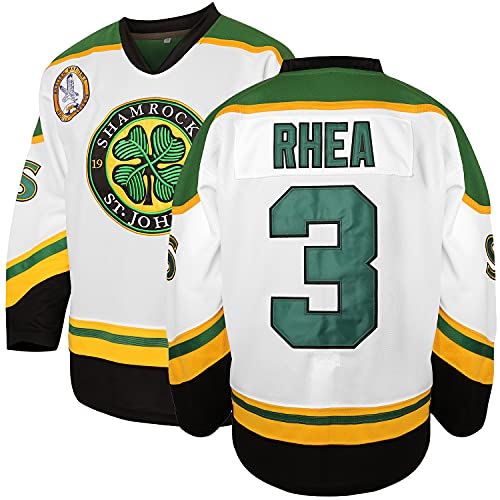 3 Ross The Boss Rhea ST John's Shamrocks Hockeytrikot mit EMHL Patch Weiß Grün - Wei� - Groß von JKNAKN