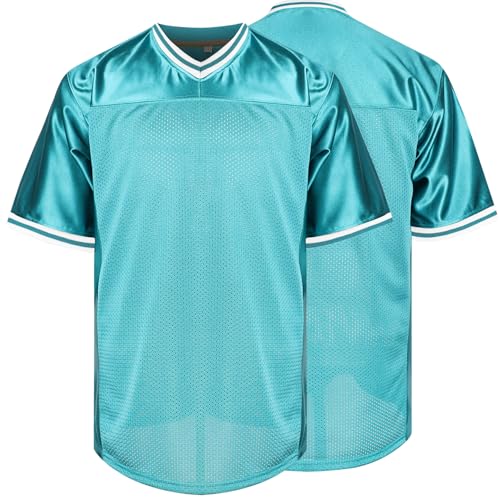 JKNAKN Blank Fußballtrikots Mesh Athletic Football Shirt Übung Sport Uniform Schwarz Weiß Trikot, meerblau, Klein von JKNAKN