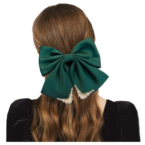JKQBUX Französische Haarschleife Clip Court Retro große Schleife Haarspange Haarspange Haarschleife Clip Haarschmuck für Frauen Mädchen Hochzeit Party Weihnachten von JKQBUX