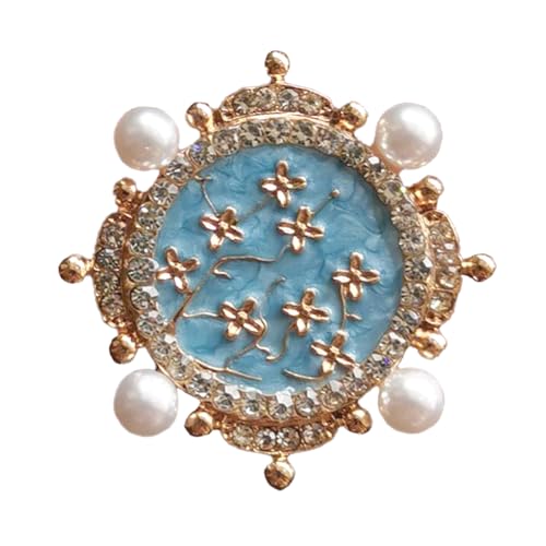 JKQBUX Versailles Serie Barock elegante Brosche Pin für Damen Herren Mädchen Retro Court Perle Corsage Pin zartes Accessoire, 4.1 * 4.1cm, Aluminium, Kristall von JKQBUX