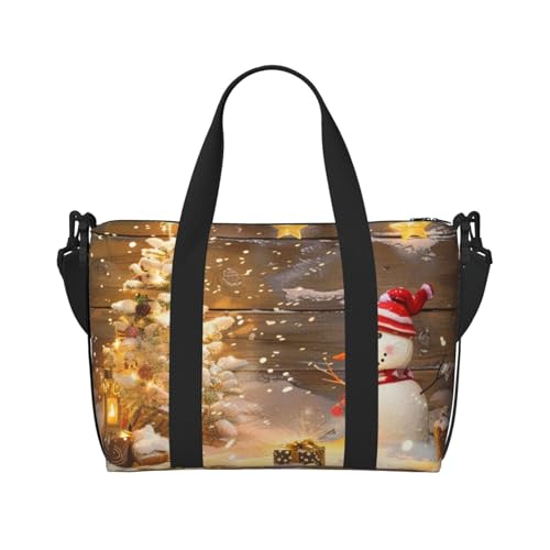 Adler mit USA-Flagge, bedruckte Reisetasche für Männer und Frauen, Urlaub, Reisegepäck, wasserdichte Tragetasche mit Schultergurt, Weihnachten und Schneemann, Einheitsgröße, Reisetasche von JKSEEPYN