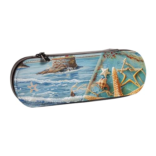 JKSEEPYN Bedrucktes Hartschalen-Federmäppchen und Make-up-Tasche, stilvoller Organizer für Schule, Büro und Reisen, Schwarz , Einheitsgröße, Schulranzen von JKSEEPYN