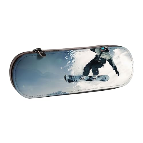 JKSEEPYN Bedrucktes Hartschalen-Federmäppchen und Make-up-Tasche, stilvoller Organizer für Schule, Büro und Reisen, Schwarz , Einheitsgröße, Schulranzen von JKSEEPYN