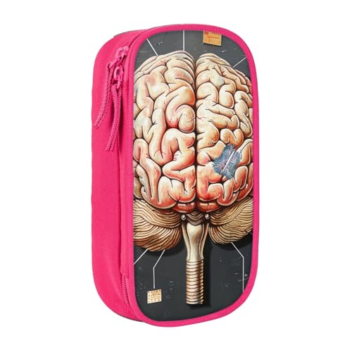 JKSEEPYN Bedrucktes doppelschichtiges Federmäppchen, schwarzes großes Fassungsvermögen, niedliches Federmäppchen für Schule, Büro, Reisen oder Make-up-Organizer, rose, Einheitsgröße, Schulranzen von JKSEEPYN