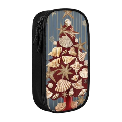 JKSEEPYN Doppelschichtiges Federmäppchen mit Schneeflocken-Motiv, schwarz, großes Fassungsvermögen, niedliches Stifteetui für Schule, Büro, Reisen oder Make-up-Organizer, Schwarz , Einheitsgröße, von JKSEEPYN