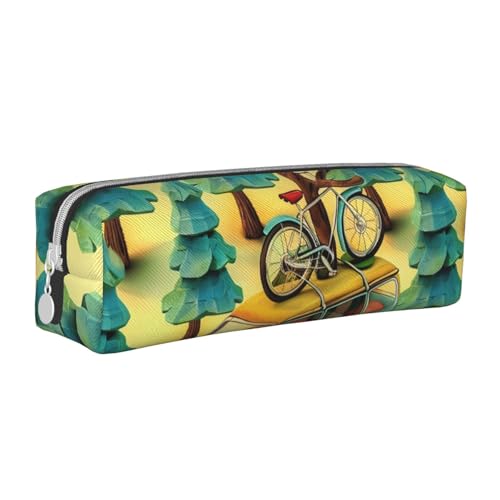 JKSEEPYN Federmäppchen aus Leder mit Cartoon-Motiv, bedruckt, minimalistisch, ultradünn, für Schule, Kosmetiktasche, weiß, Einheitsgröße, Taschen-Organizer von JKSEEPYN