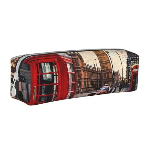 JKSEEPYN Federmäppchen aus Leder mit Reißverschluss, bedruckt, minimalistisch, ultradünn, Rot, weiß, Einheitsgröße, Taschen-Organizer von JKSEEPYN