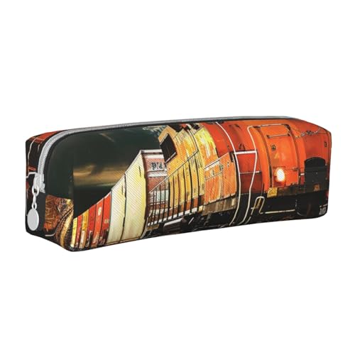 JKSEEPYN Federmäppchen aus Leder mit Reißverschluss, bedruckt, minimalistisch, ultradünn, für die Schule, Kosmetiktasche, weiß, Einheitsgröße, Taschen-Organizer von JKSEEPYN