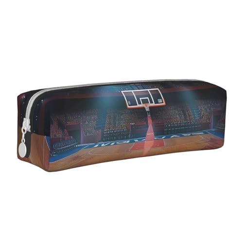 JKSEEPYN Federmäppchen aus Leder mit Reißverschluss, bedruckt, minimalistisch, ultradünn, für die Schule, Kosmetiktasche, weiß, Einheitsgröße, Taschen-Organizer von JKSEEPYN