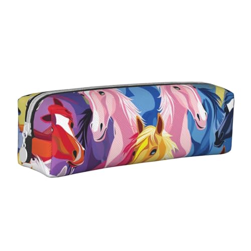 JKSEEPYN Federmäppchen aus Leder mit niedlichem Cartoon-Pferde-Muster, für Studenten, Mädchen, Jungen, einfacher Schreibwaren-Organizer, Make-up-Tasche für Schule, Büro, Reisen, weiß, Einheitsgröße JKSEEPYN Federmäppchen aus Leder mit niedlichem Cartoon-Pferde-Muster, für Studenten, Mädchen, Jungen, einfacher Schreibwaren-Organizer, Make-up-Tasche für Schule, Büro, Reisen, weiß, Einheitsgröße von JKSEEPYN