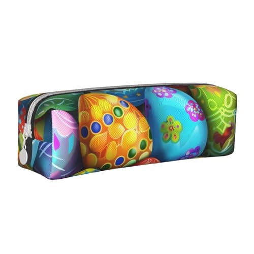 JKSEEPYN Federmäppchen aus bedrucktem Leder, mit Reißverschluss, minimalistisch, ultradünn, für die Schule, Kosmetiktasche, weiß, Einheitsgröße, Taschen-Organizer von JKSEEPYN