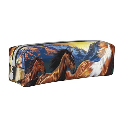 JKSEEPYN Federmäppchen aus bedrucktem Leder, mit Reißverschluss, minimalistisch, ultradünn, für die Schule, Kosmetiktasche, weiß, Einheitsgröße, Taschen-Organizer von JKSEEPYN