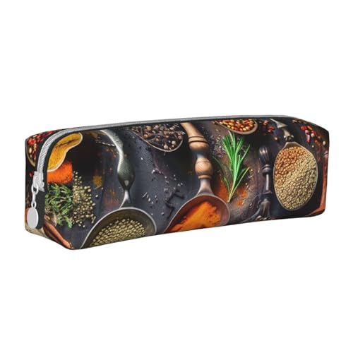 JKSEEPYN Federmäppchen aus bedrucktem Leder mit Reißverschluss, bedruckt, minimalistisch, ultradünn, für die Schule, Kosmetiktasche, weiß, Einheitsgröße, Taschen-Organizer von JKSEEPYN