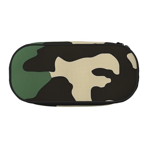 JKSEEPYN Federmäppchen mit Camouflage-Muster und Reise-Make-up-Tasche, mit Reißverschluss, lustiges Federmäppchen für Schule, Büro, Schwarz , Einheitsgröße, Schulranzen von JKSEEPYN