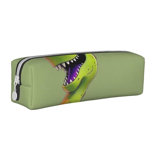 JKSEEPYN Federmäppchen mit Cartoon-Dinosaurier-Motiv, bedruckt, minimalistisch, ultradünn, für die Schule, Kosmetiktasche, weiß, Einheitsgröße, Taschen-Organizer von JKSEEPYN