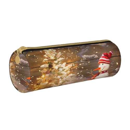 JKSEEPYN Federmäppchen mit buntem Donut-Motiv, bedrucktes Leder-Federmäppchen für Studenten, Mädchen, Jungen, rund, Schreibwaren, Organizer, Make-up-Tasche für Schule, Büro, Reisen, Weihnachten und von JKSEEPYN