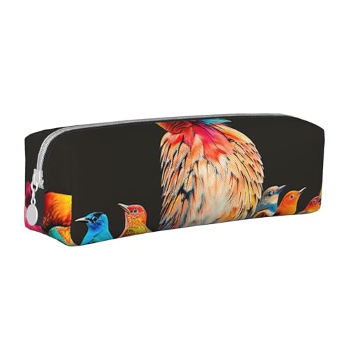 JKSEEPYN Federmäppchen mit buntem Vogelmotiv, bedrucktes Leder, für Studenten, Mädchen, Jungen, einfacher Schreibwaren-Organizer, Make-up-Tasche für Schule, Büro, Reisen, weiß, Einheitsgröße JKSEEPYN Federmäppchen mit buntem Vogelmotiv, bedrucktes Leder, für Studenten, Mädchen, Jungen, einfacher Schreibwaren-Organizer, Make-up-Tasche für Schule, Büro, Reisen, weiß, Einheitsgröße von JKSEEPYN