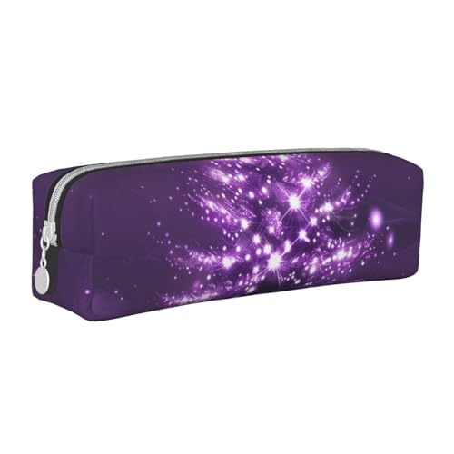 JKSEEPYN Federmäppchen mit weihnachtlichem Baum, bedrucktes Leder, mit Reißverschluss, minimalistisch, ultradünn, für die Schule, Kosmetiktasche, weiß, Einheitsgröße, Taschen-Organizer von JKSEEPYN