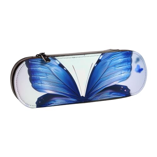 JKSEEPYN Federmäppchen und Make-up-Tasche aus Leder mit niedlichem Schmetterlings-Aufdruck, stilvoller Organizer für Schule, Büro und Reisen, Schwarz , Einheitsgröße, Schulranzen von JKSEEPYN