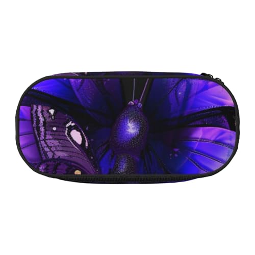 JKSEEPYN Federmäppchen und Reise-Make-up-Tasche, mit Reißverschluss, lustiges Federmäppchen für Schule, Büro, Lila, Schwarz , Einheitsgröße, Schulranzen von JKSEEPYN