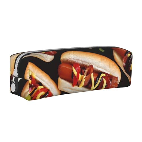 JKSEEPYN Lustiges Federmäppchen aus Leder mit Reißverschluss, bedruckt, minimalistisch, ultradünn, für die Schule, Kosmetiktasche, weiß, Einheitsgröße, Taschen-Organizer von JKSEEPYN