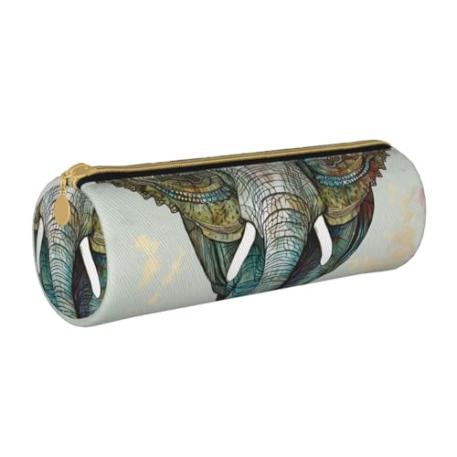 JKSEEPYN Lustiges Federmäppchen aus Leder mit niedlichem Dinosaurier-Raketen-Motiv, für Studenten, Mädchen, Jungen, rund, Schreibwaren, Organizer, Make-up-Tasche für Schule, Büro, Reisen von JKSEEPYN