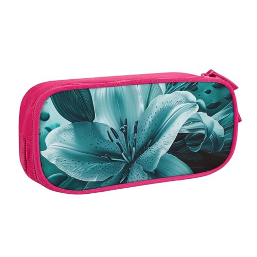 JKSEEPYN Stifteetui mit Lilienmotiv, schwarzer Make-up-Organizer, doppellagige Reißverschlusstasche mit Stiftfächern und Taschen, für Büro, Reisen oder Schule, rose, Einheitsgröße, Schulranzen JKSEEPYN Stifteetui mit Lilienmotiv, schwarzer Make-up-Organizer, doppellagige Reißverschlusstasche mit Stiftfächern und Taschen, für Büro, Reisen oder Schule, rose, Einheitsgröße, Schulranzen von JKSEEPYN