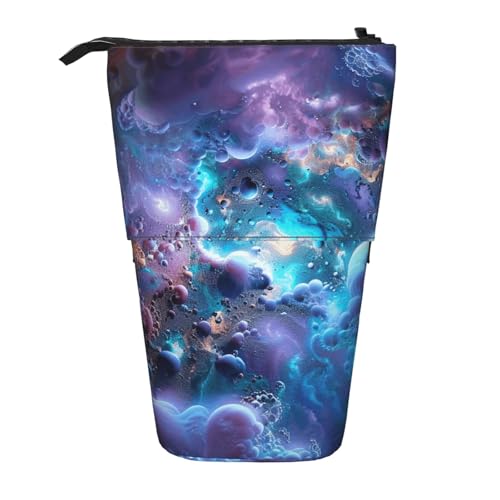 JKSEEPYN Teleskop-Federmäppchen, Federtasche, Kreuzfahrtschiff-Drucke, niedlicher Bleistift-Organizer, tragbare Bleistifttasche für Schule, Büro, Reisen, Bunte Grafiken, Weltraum, Einheitsgröße von JKSEEPYN